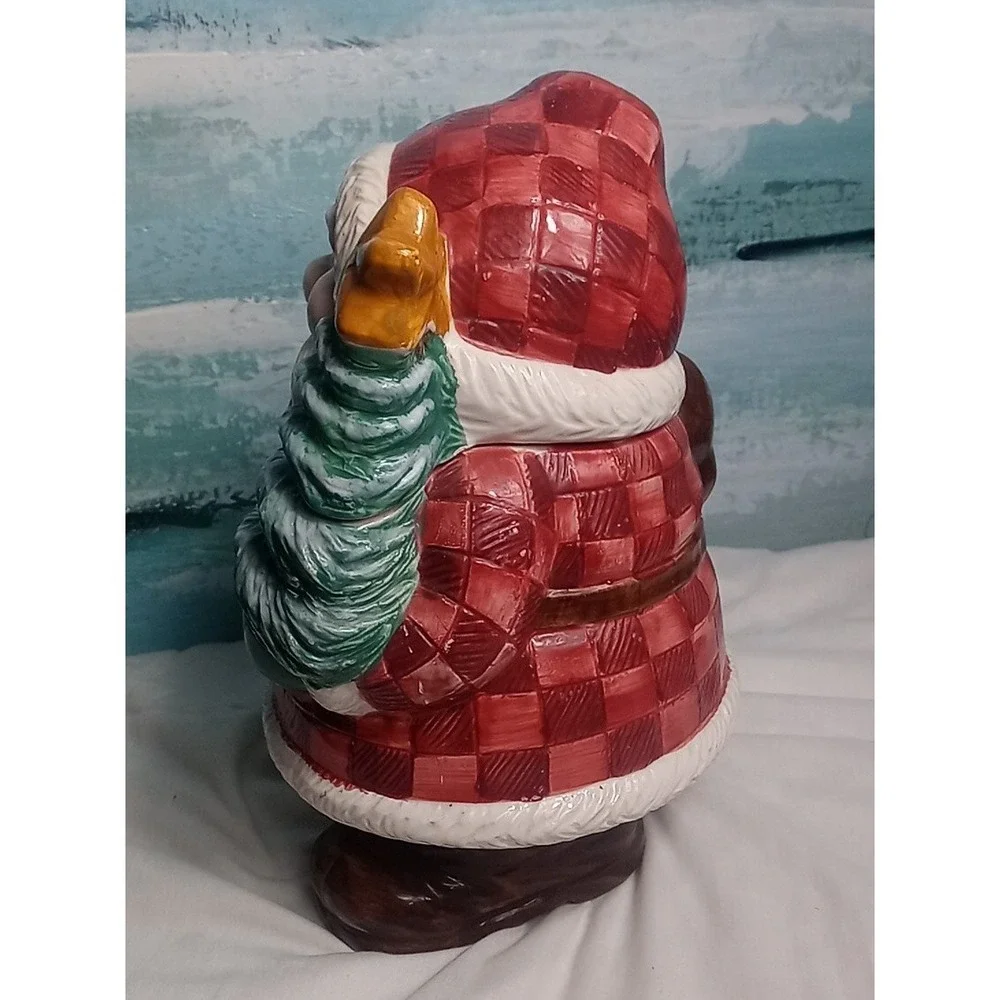 Santa Claus Ceramic Cookie‎ Jar 1999 Has A Couple Of Small Chips See Pictures